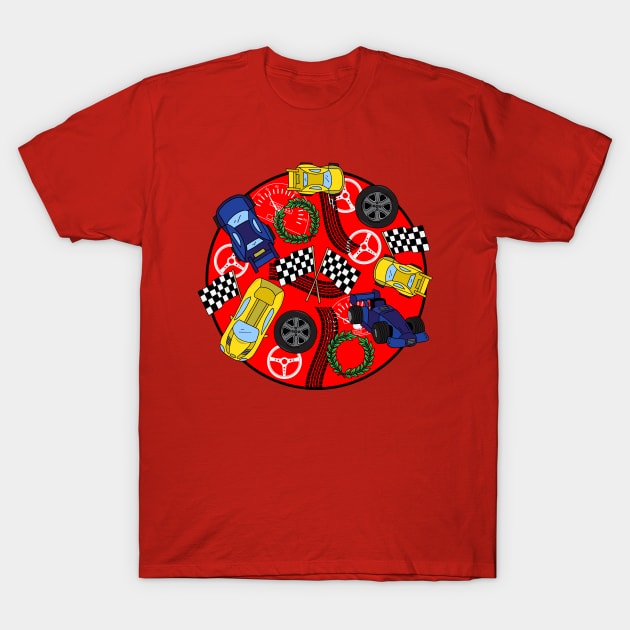 Kids Sports Racing Cars T-Shirt by HotHibiscus